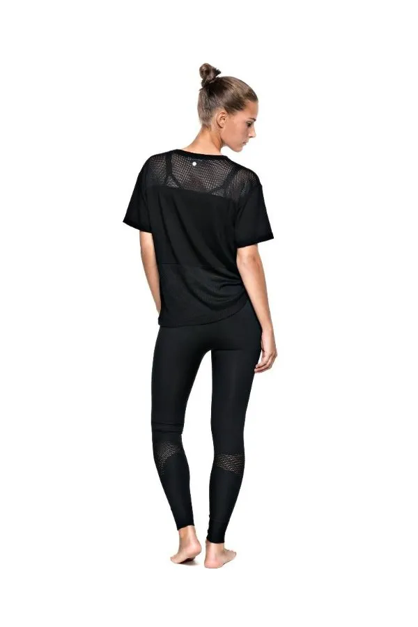 RUN & RELAX // LOOSE MESH TEE - BEAUTIFUL BLACK